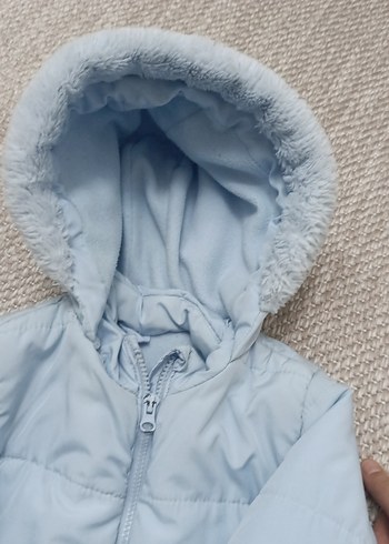 Kız Çocuk Gri Kapüşonlu Kaban - Görsel 3