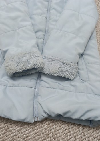 Kız Çocuk Gri Kapüşonlu Kaban - Görsel 2