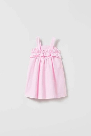 Zara Şeker Pembe Dokuma Elbise