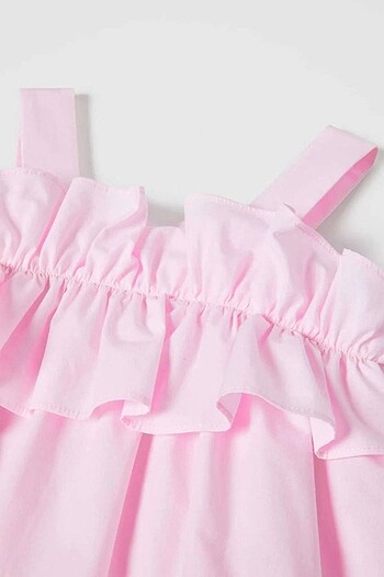 6 Yaş Beden Şeker Pembe Dokuma Elbise