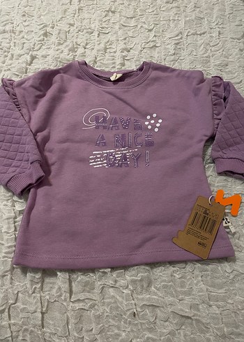 Mor Nakışlı Örgü Bebek Kız Takımı - Görsel 2