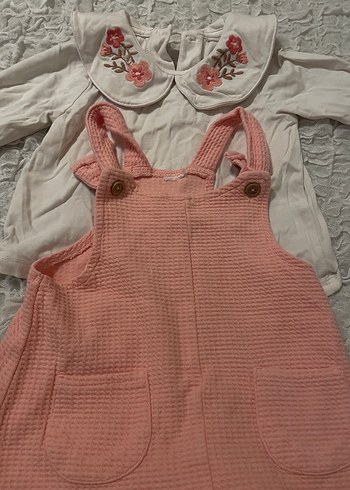 Nakışlı Yakalı Pembe Kız Elbisesi - Görsel 2