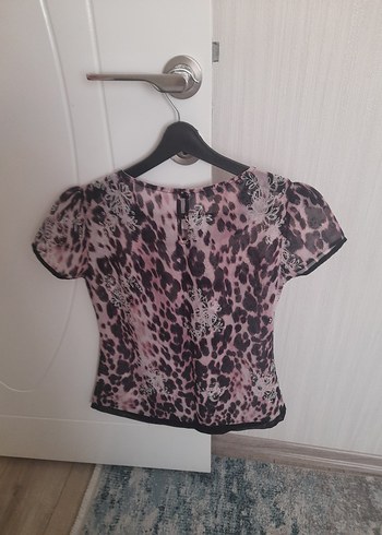 s Beden Dantel Detaylı Pembe Batik V Yaka Kadın Bluz
