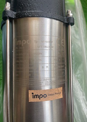 Impo V1100DF Dalgıç Pompa, 1100W, Gri-Khaki