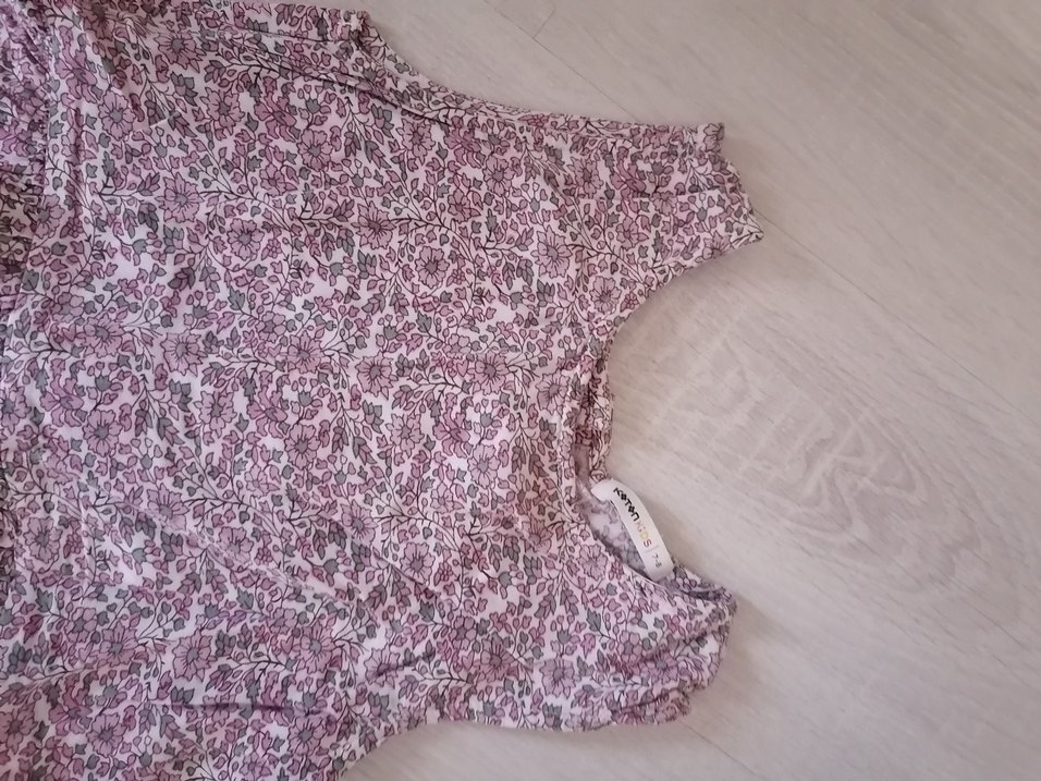 Kız Çocuk Mor Bohem V Yaka Fırfırlı Elbise - Görsel 2