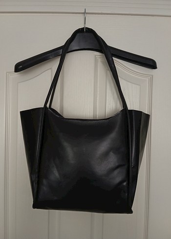 Siyah Deri Minimalist Kadın Çanta - Görsel 6