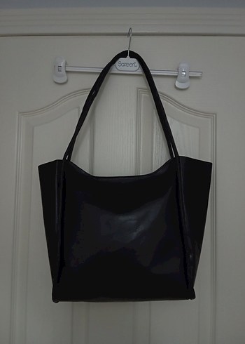 Siyah Deri Minimalist Kadın Çanta - Görsel 2