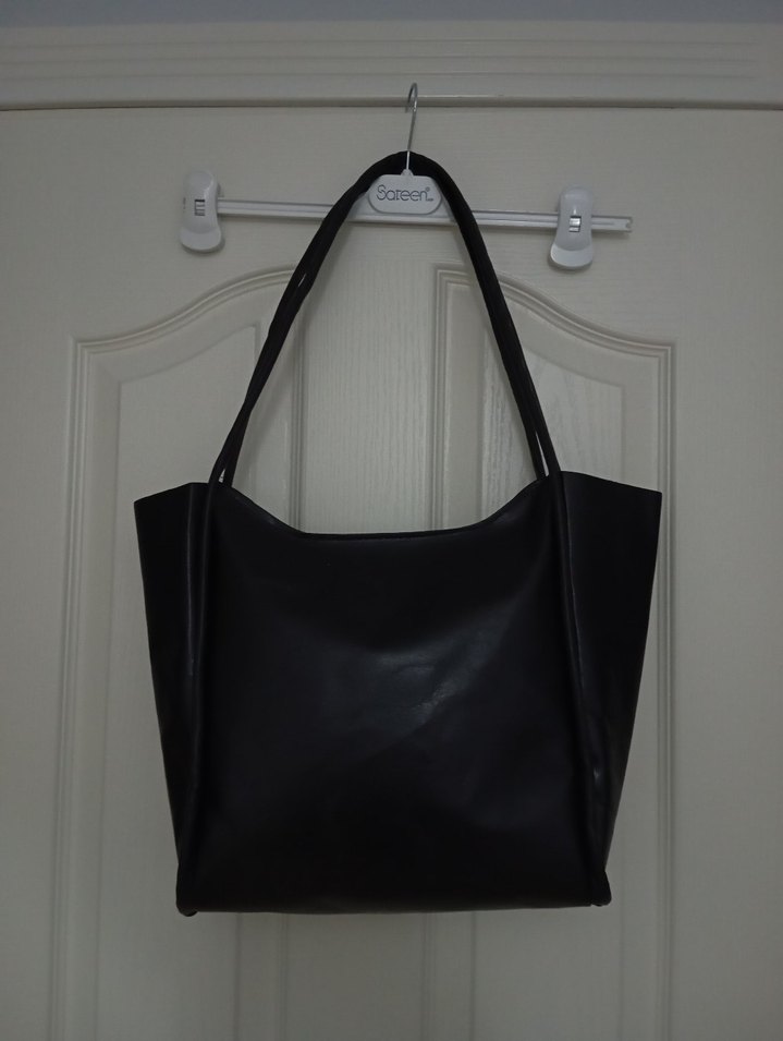 Siyah Deri Minimalist Kadın Çanta - Görsel 2