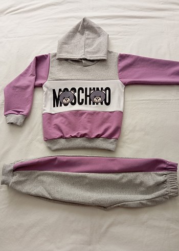 Kapüşonlu, Örme, Bol Kesim Kız Eşofman Takımı - Görsel 3