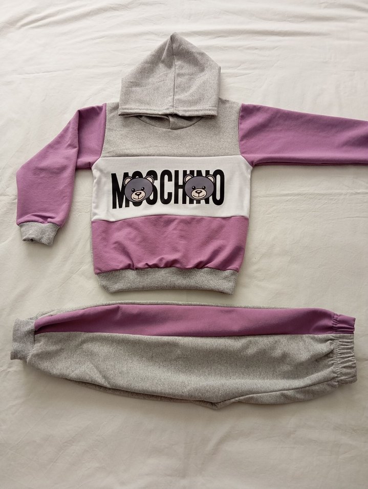 Kapüşonlu, Örme, Bol Kesim Kız Eşofman Takımı - Görsel 3