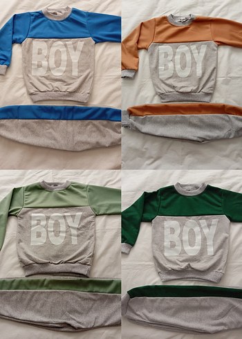 Gri Baskılı Erkek Çocuk Sweatshirt ve Eşofman Takımı - Görsel 4