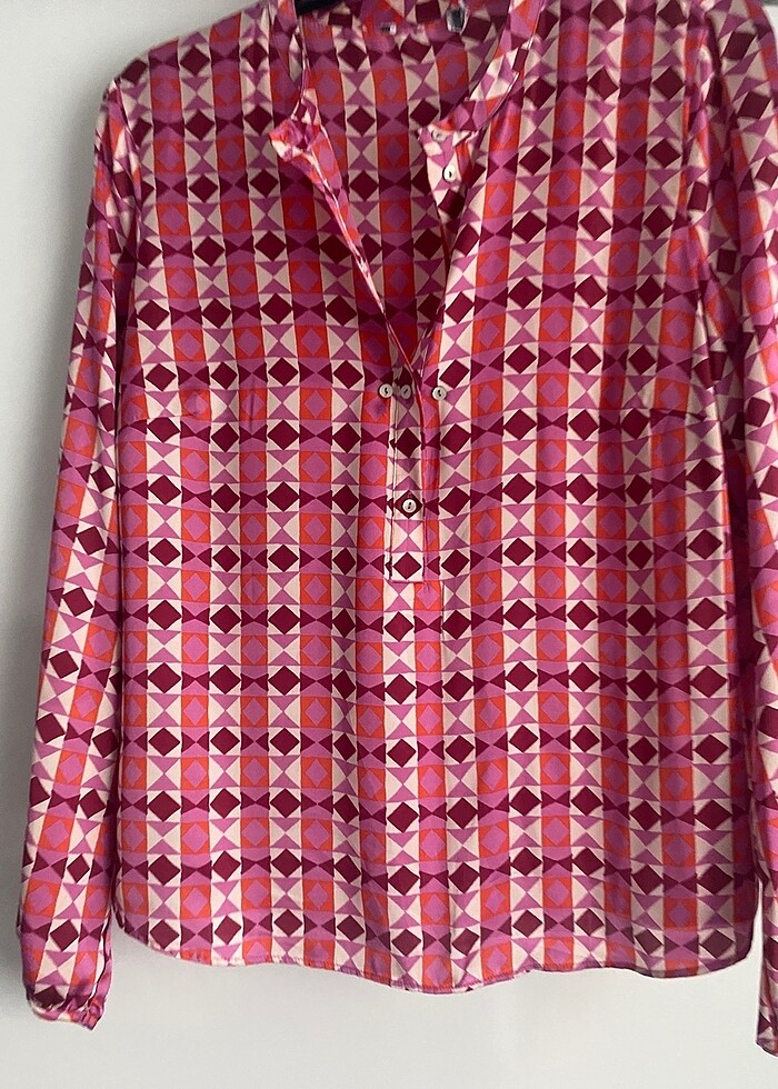 Pembe Saten Gömlek - Görsel 2