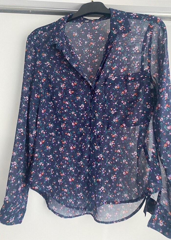 Çiçekli Tül Gömlek - Görsel 2