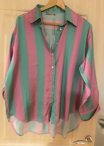 Pembe-Yeşil Çizgili Gömlek - Görsel 2