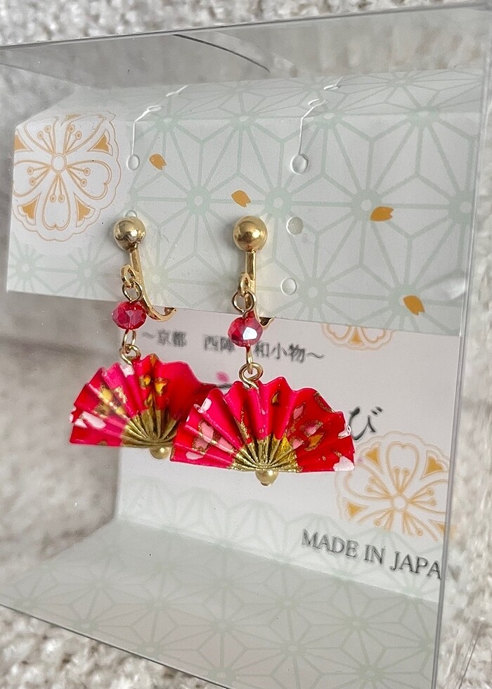 Klipsli Yelpaze Küpe Japonya - Görsel 3