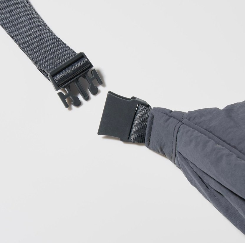 UNIQLO Round Mini Shoulder Bag Çanta Gri - Görsel 4