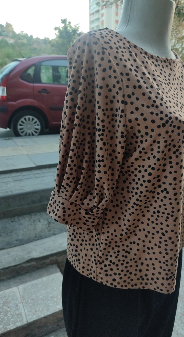 puantiye Desenli Kadın Bluz - Görsel 2