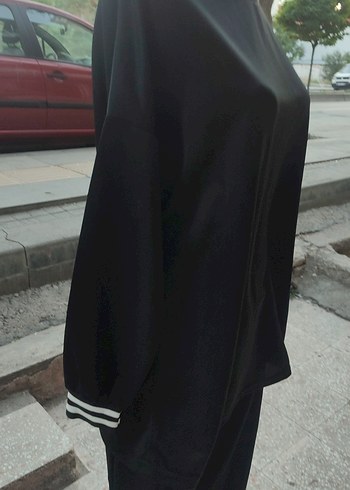 44 Beden Siyah Kadın Sweatshirt ve Pantolon Takımı