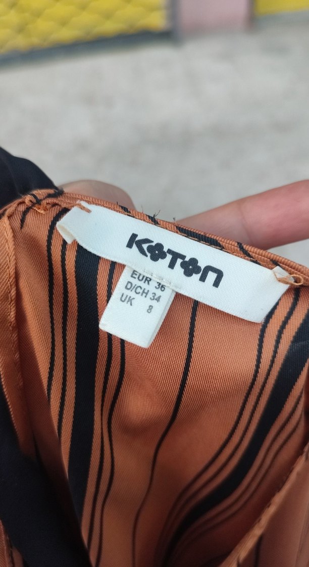 Kahverengi Çizgili Uzun Kollu Bluz - Görsel 4