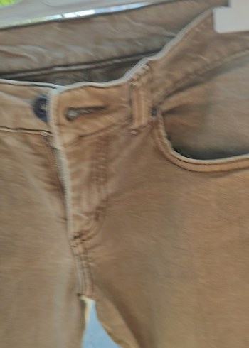 29 Beden Bej Kadın Süet Kemerli Midi Pantolon