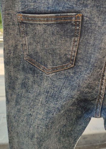 30 Beden gri Renk Gri Batik Desenli Kadın Dar Kesim Kot Pantolon