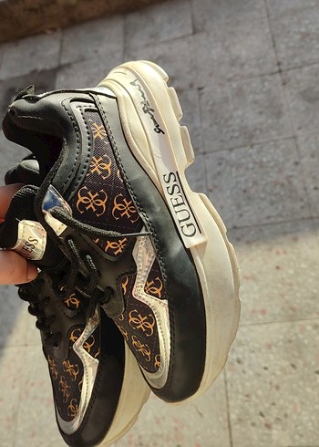 Kahverengi Yılan Desenli Platform Spor Ayakkabı - Görsel 3