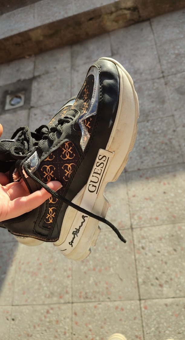 Kahverengi Yılan Desenli Platform Spor Ayakkabı - Görsel 2