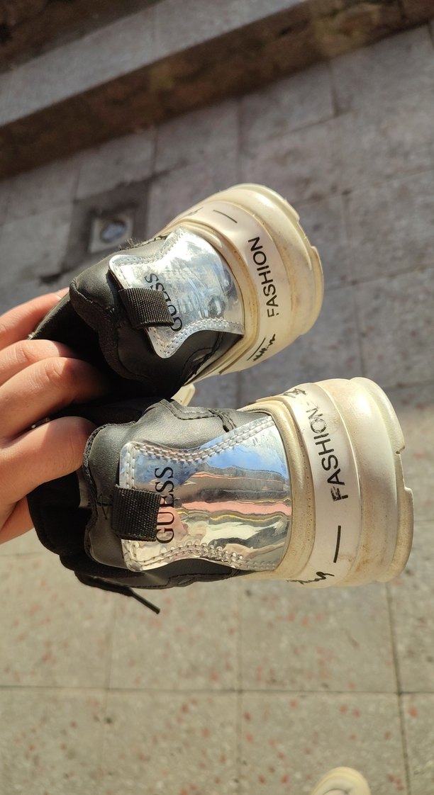 Kahverengi Yılan Desenli Platform Spor Ayakkabı - Görsel 4