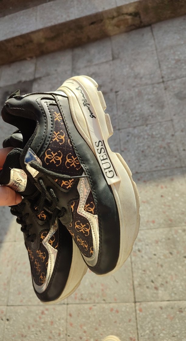 Kahverengi Yılan Desenli Platform Spor Ayakkabı - Görsel 3