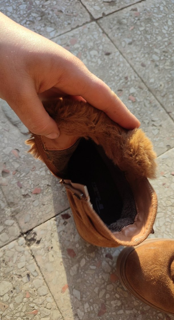 Kahverengi Süet Kürklü Dolgu Topuk Bot - Görsel 4