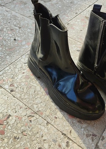 Kadın Siyah Lastik Topuklu Goth Bot - Görsel 3