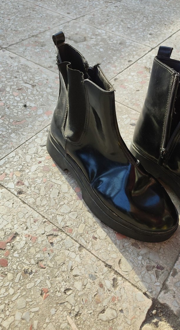 Kadın Siyah Lastik Topuklu Goth Bot - Görsel 3