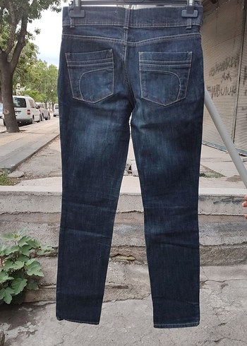 Skinny Dip London Kadın Lacivert Midi Boy Denim Pantolon