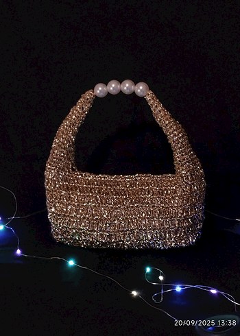 Jodie Metalik Gold inci Kulplu Çanta - Görsel 10