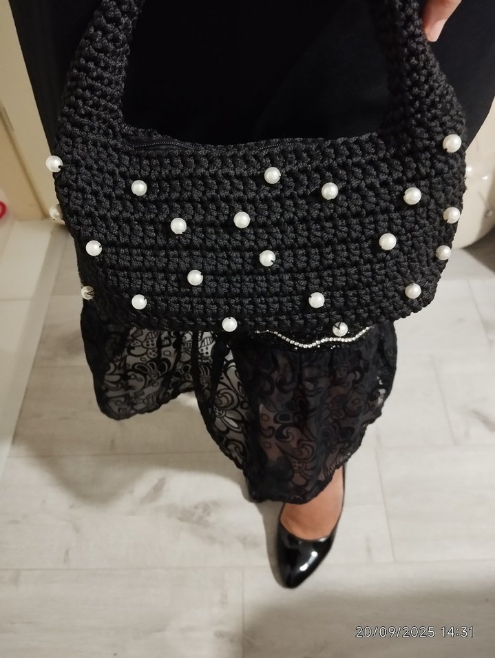 Jodie incili Siyah Çanta - Görsel 4