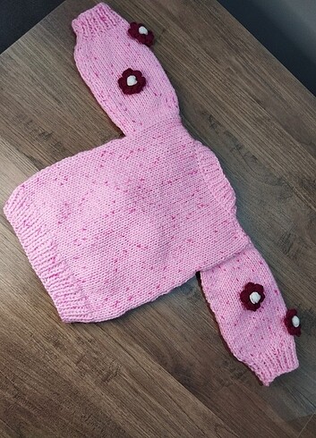 18-24 Ay Beden pembe Renk Crop çocuk hırka