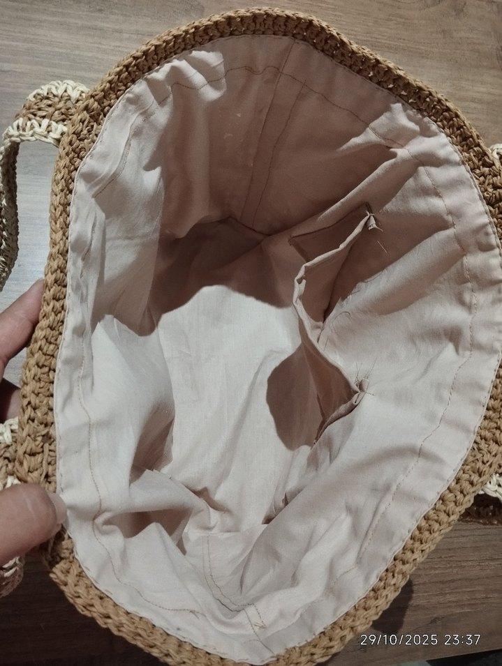 Büyük boy Kafes Model Kemerli Hasır Çantalar - Görsel 5