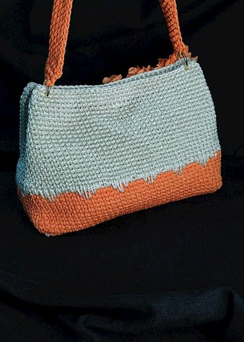 Krem Turuncu 3D çiçekli Bayan Çanta - Görsel 10