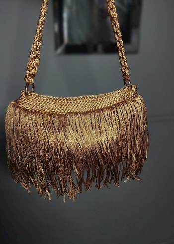 Gold Püsküllü Bohem Çanta - Görsel 6