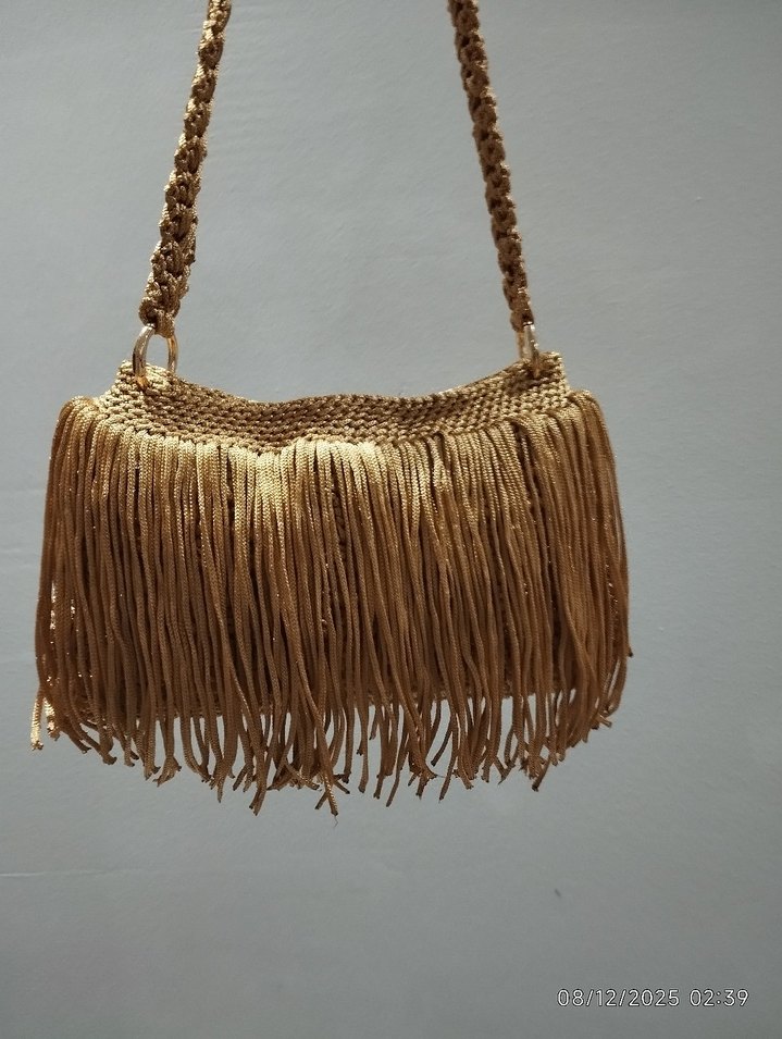 Gold Püsküllü Bohem Çanta - Görsel 5
