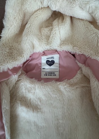 LC Waikiki LCW - 12/18 ay Kız Çocuk Kapüşonlu Pembe Kürklü Mont