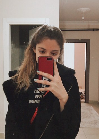 Pull and Bear Pull and bear Siyah Kadın Süet Kürklü Biker Ceket