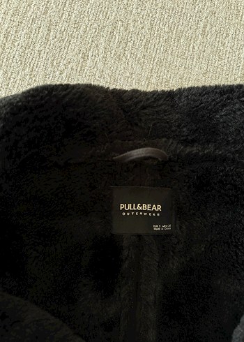 s Beden siyah Renk Pull and bear Siyah Kadın Süet Kürklü Biker Ceket