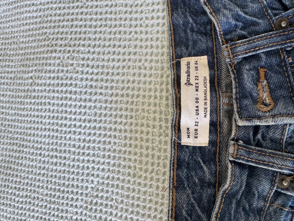 Stradivarius Bohem Tarzı Düğmeli Mavi Kadın Midi Jean - Görsel 2