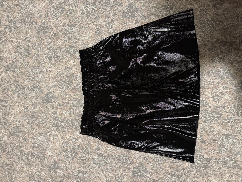 Zara Parlak Siyah Deri Mini Etek - Görsel 2