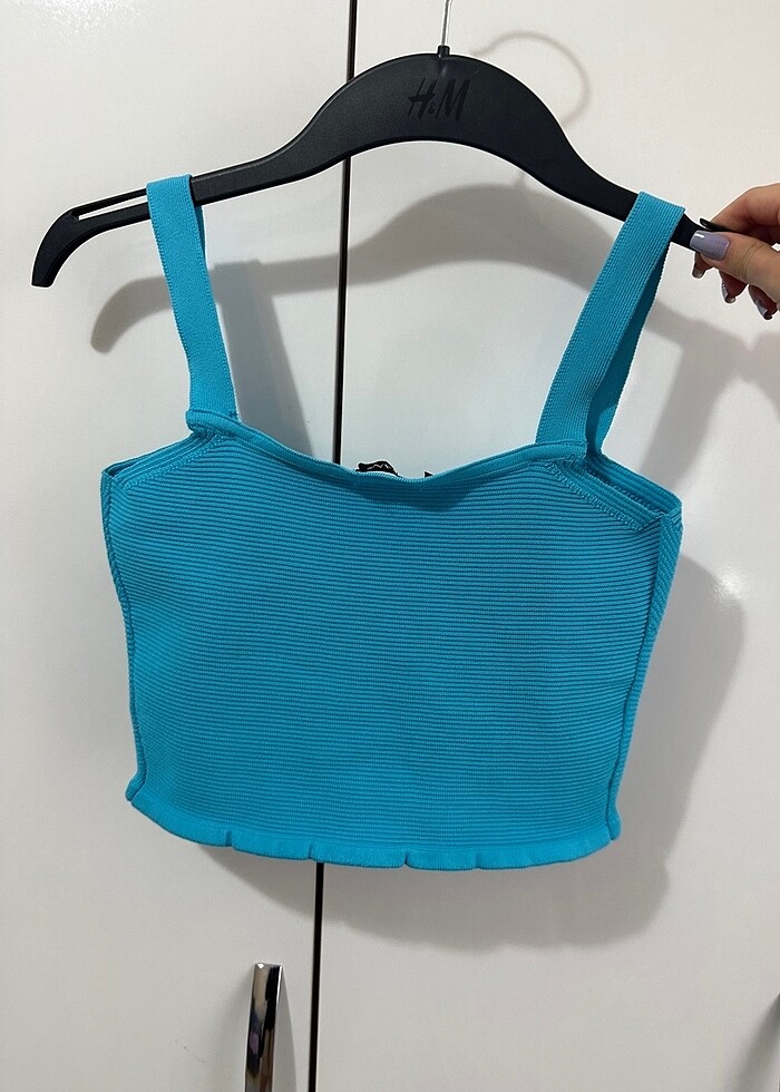 Mavi askılı crop - Görsel 2