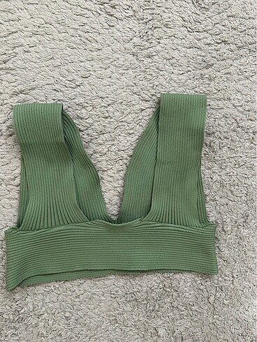 Haki yeşil askılı crop - Görsel 2