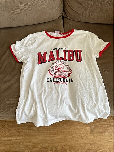 malibu baskılı koton tişört