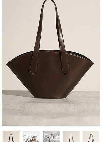 Trend kadın Deri Görünümlü Shopper Çanta Kahverengi