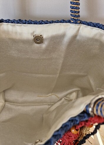 Beden mavi Renk Handmade kağıt ip indigo çanta